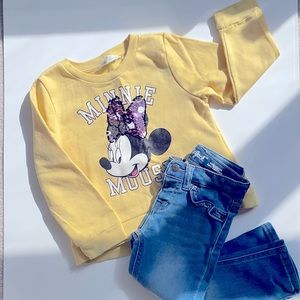 H&M T3-4 girl sweatshirt, Cat&Jack 3T ruffle pocket jeans